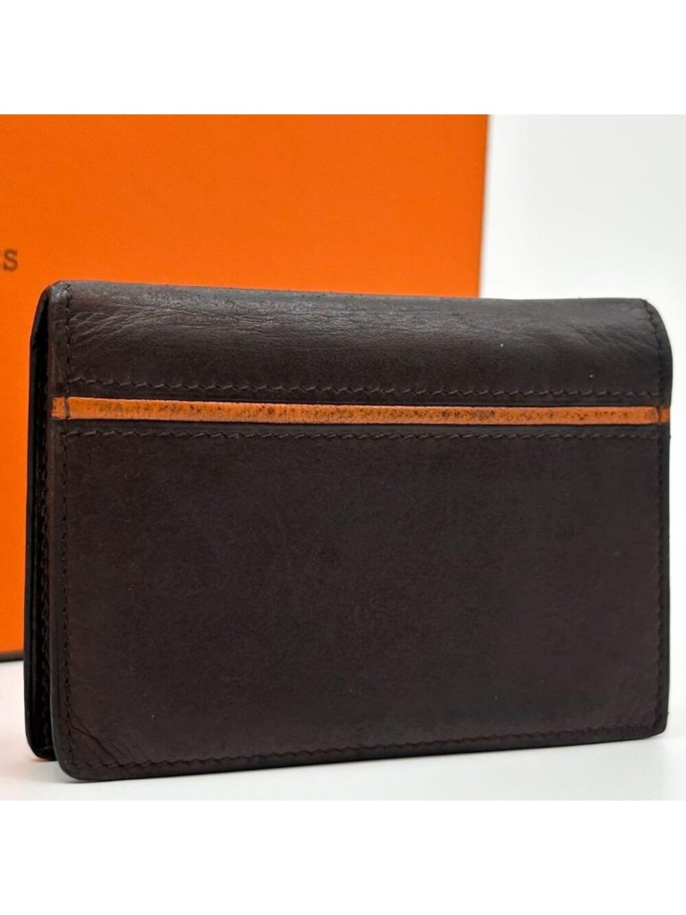Hermes 2009: Card Case Brown Leather Business Holder